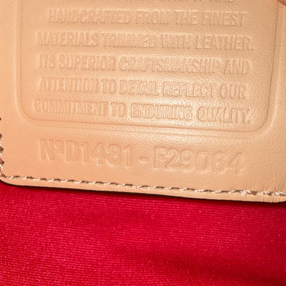 Coach Brown Signature Tote with Pink and White Stripe - Picture 9 of 14